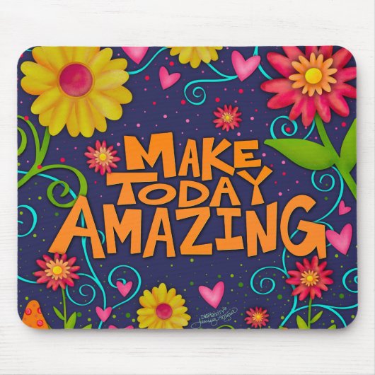 Leuk Bloemen Vrolijk Verbazingwekkend Quote Muismat (Voorkant)