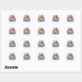 Leuk Bloemen Zee Turtle Baby shower Ronde Sticker (Vel)