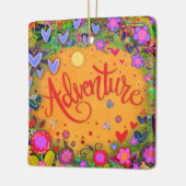 Leuk Bloemenavontuur Kleurrijke  harten Keramisch Ornament (Links)