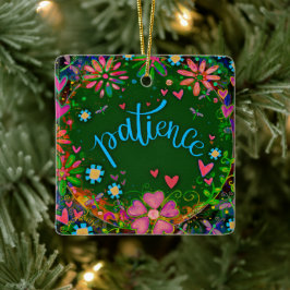 Leuk Bloemengeduld hartinspiratie Keramisch Ornament