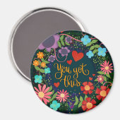 Leuk bloemenhart inspirerend citaat Inspirivity Magneet (Voorkant / Achterkant)