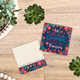 Leuk Bloemenhart Inspirerend Quote Vriendelijkheid Vierkante Visitekaartje