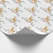 Leuk bloemenhert baby meisje douche wrapping papie cadeaupapier (Hoek)