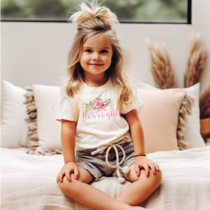 Leuk Bloemenmeisje roze bloemenbruiloft T-shirt