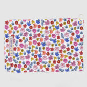 Leuk bloemenpatroon kleurrijke aangepaste golfhand golfhanddoek (Horizontaal)