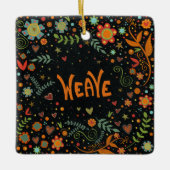 Leuk bloemenweefsel dat inspiratie stimuleert keramisch ornament (Voorkant)