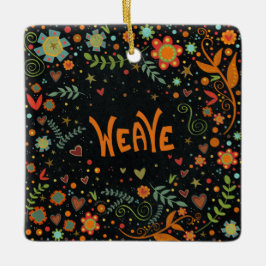 Leuk bloemenweefsel dat inspiratie stimuleert keramisch ornament