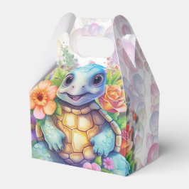 Leuk bloemig Zee schildpad en bubbels Baby shower Bedankdoosjes