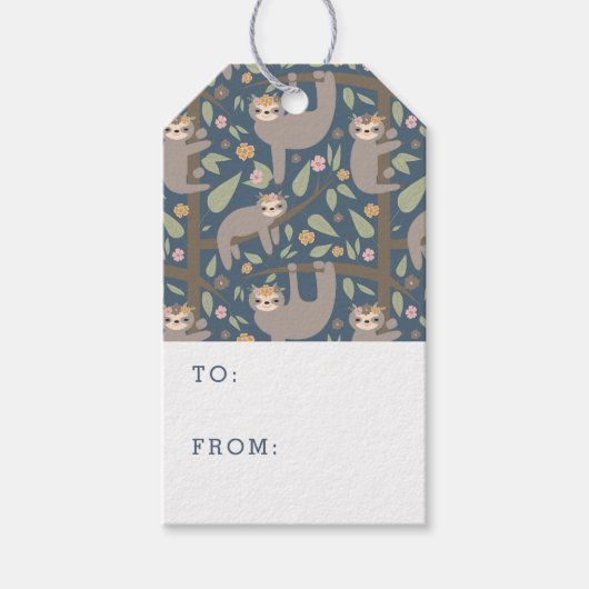 Leuk bloemluiaard patroon cadeaulabel (Voorkant)