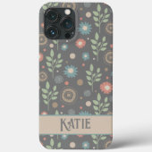 Leuk bloemmotief Gepersonaliseerde naam Fun Case-Mate iPhone Case (Achterkant)