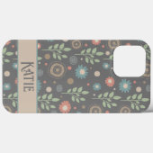Leuk bloemmotief Gepersonaliseerde naam Fun Case-Mate iPhone Case (Achterkant (horizontaal))