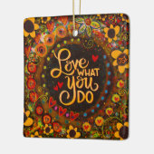 Leuk bloemrijk inspirerend leven Quote Inspirivity Keramisch Ornament (Links)