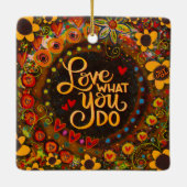 Leuk bloemrijk inspirerend leven Quote Inspirivity Keramisch Ornament (Achterkant)