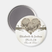 Leuk bloesems hart Save the Date Magnets Magneet (Voorkant / Achterkant)