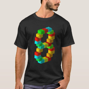 Leuk blok gebouw 8e verjaardag cadeau 8 jaar oud t-shirt