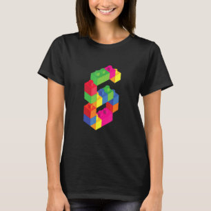 Leuk blok Kinder 6e jaar oude bouwstenen Geboorte T-shirt