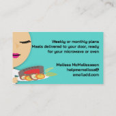 Leuk blond meisje chef steak diner biz kaarten visitekaartje (Achterkant)