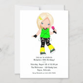 Leuk Blond Meisje Rock Star Verjaardagsfeest Magnetische Uitnodiging (Voorkant)