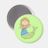 Leuk blond zeemeermin meisje vis ontwerp magneet (Voorkant / Achterkant)