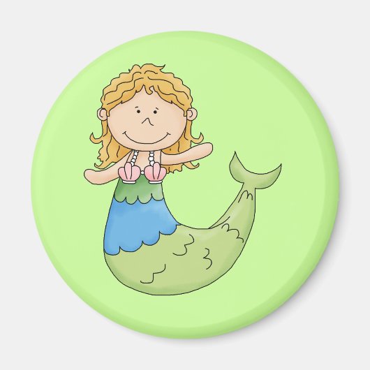 Leuk blond zeemeermin meisje vis ontwerp magneet (Voorkant)