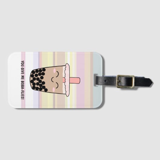 Leuk Boba Milk Theepun Bagagelabel (Voorkant (horizontaal))