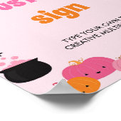 Leuk boek Halloween Bash roze tafelteken Poster (Hoek)