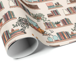 Leuk Boekenplank Patroon Cadeaupapier