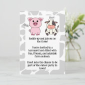 Leuk Boerderij Dier Thema Verjaardagsuitnodiging Kaart (Staand voorkant)