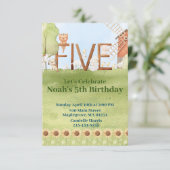 Leuk boerderij dierenboerenerf 5e verjaardag kaart (Staand voorkant)