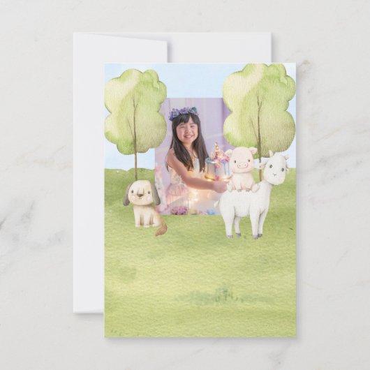 Leuk boerderij dierenboerenerf 5e verjaardag kaart (Achterkant)