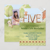 Leuk boerderij dierenboerenerf 5e verjaardag kaart (Voorkant / Achterkant)