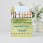 Leuk boerderij dierenboerenerf derde verjaardag kaart (Staand voorkant)