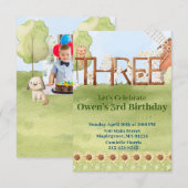 Leuk boerderij dierenboerenerf derde verjaardag kaart (Voorkant / Achterkant)