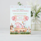 Leuk boerderij dierenboerenerf verjaardag kaart (Staand voorkant)