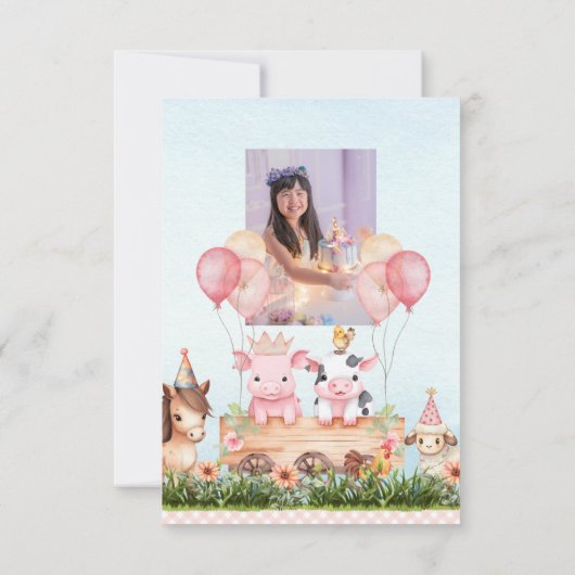 Leuk boerderij dierenboerenerf verjaardag kaart (Achterkant)