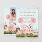 Leuk boerderij dierenboerenerf verjaardag kaart (Voorkant / Achterkant)