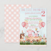 Leuk boerderij dierenboerenerf verjaardag kaart (Voorkant / Achterkant)