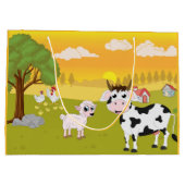 leuk Boerderij Happy Birthday-dieren Groot Cadeauzakje (Achterkant)