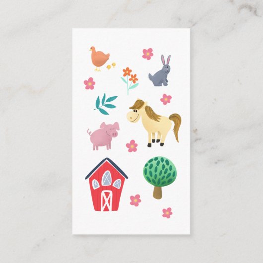 Leuk Boerderij Meisjes Baby shower Luier Raffle Informatiekaartje (Achterkant)