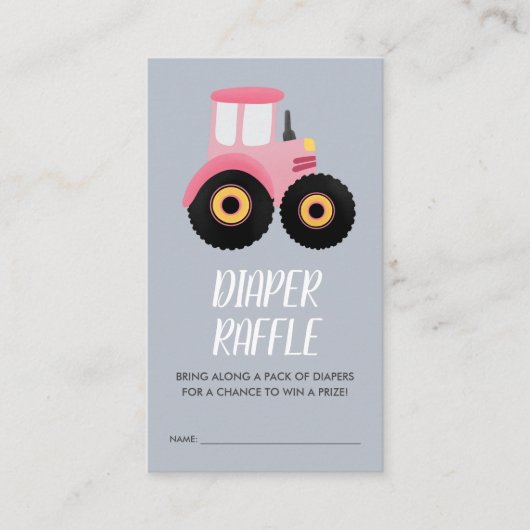 Leuk Boerderij Meisjes Baby shower Luier Raffle Informatiekaartje (Voorkant)