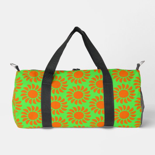 Leuk Boho Lime Groen & Oranje Zomerpatroon Plunjezak (Voorkant)