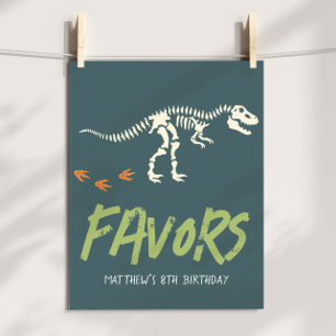 Leuk bord voor jongens met dinosaurus graafactie v poster