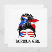 Leuk Boricua Meisje Puerto Rico Vlag (Voorkant / Achterkant)
