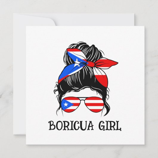 Leuk Boricua Meisje Puerto Rico Vlag (Voorkant)