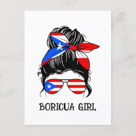 Leuk Boricua Meisje Puerto Rico Vlag Briefkaart
