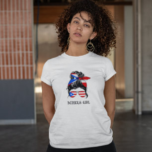 Leuk Boricua Meisje Puerto Rico Vlag T-shirt