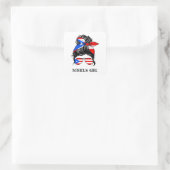 Leuk Boricua Meisje Puerto Rico Vlag Vierkante Sticker (Tas)