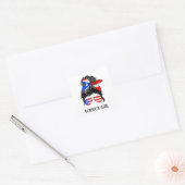 Leuk Boricua Meisje Puerto Rico Vlag Vierkante Sticker (Envelop)