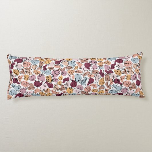 leuk borstpatroon lichaamskussen (Achterkant)