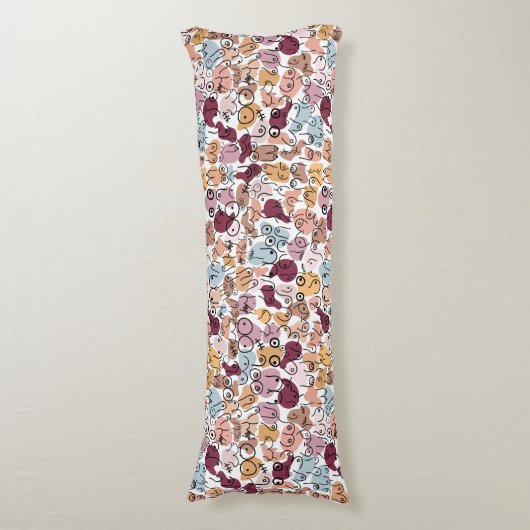 leuk borstpatroon lichaamskussen (Voorkant Verticaal)